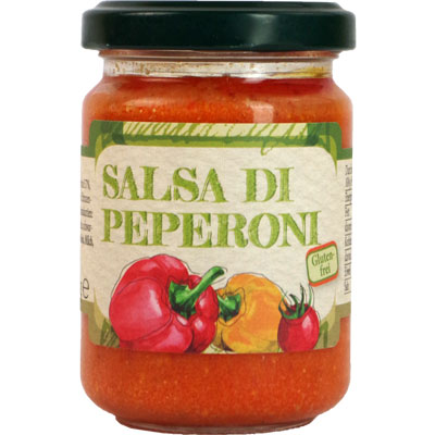 Pesto di Peperoni  Paprika-Pesto   Vegan  Azienda Prodotti Genovese Ligurien Italien 130g-Glas