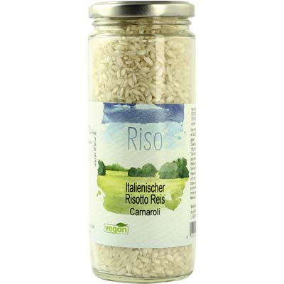 Reis Risotto Carnaroli  Carnaroli Risottoreis   Vegan  hausgemacht BARRIQUE-Feine Manufaktur Piemont Italien 400g-Glas