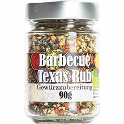 Barbecue Texas Rub  in Nachfüllglas  Bio Vegan  BARRIQUE-Feine Manufaktur Hamburg Deutschland 100g-Glas