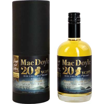 Whiskey Irish Single Malt 20J  Mac Doyle Irish Whiskey   Vegan     500ml-Fl